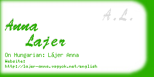 anna lajer business card