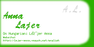 anna lajer business card